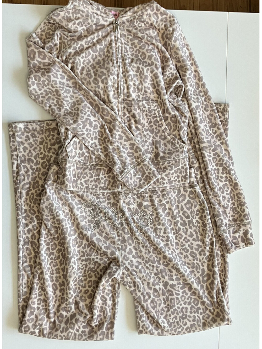 Juicy Couture Leopard Velour Tracksuit Set Y2K Glam Bimbo Lounge Small